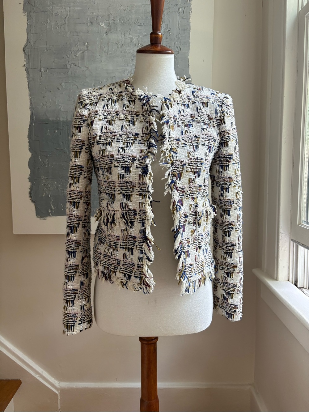 L'AGENCE Angelina Woven Crop Jacket Size 2